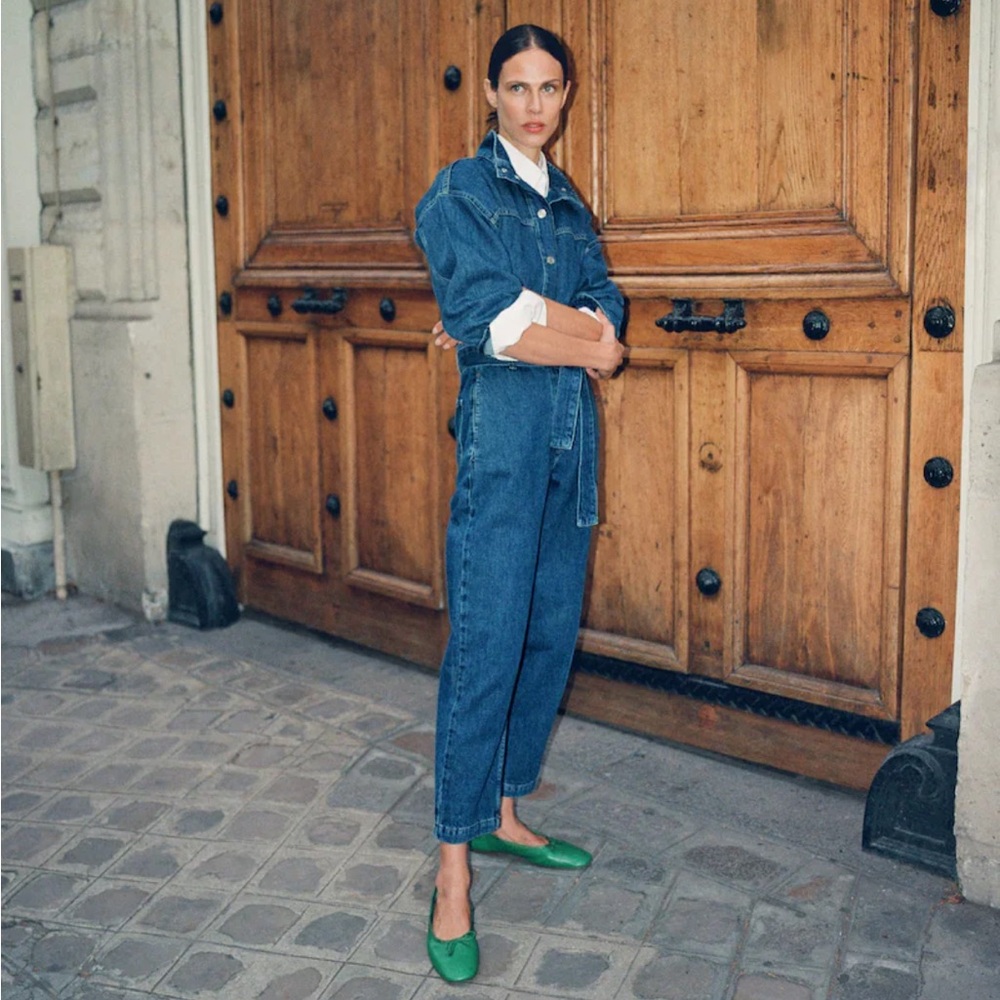 Mango Belt denim jumpsuit